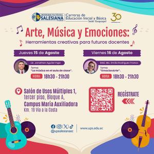 Afiche del evento Arte, música y emociones: herramientas creativas para futuros docentes